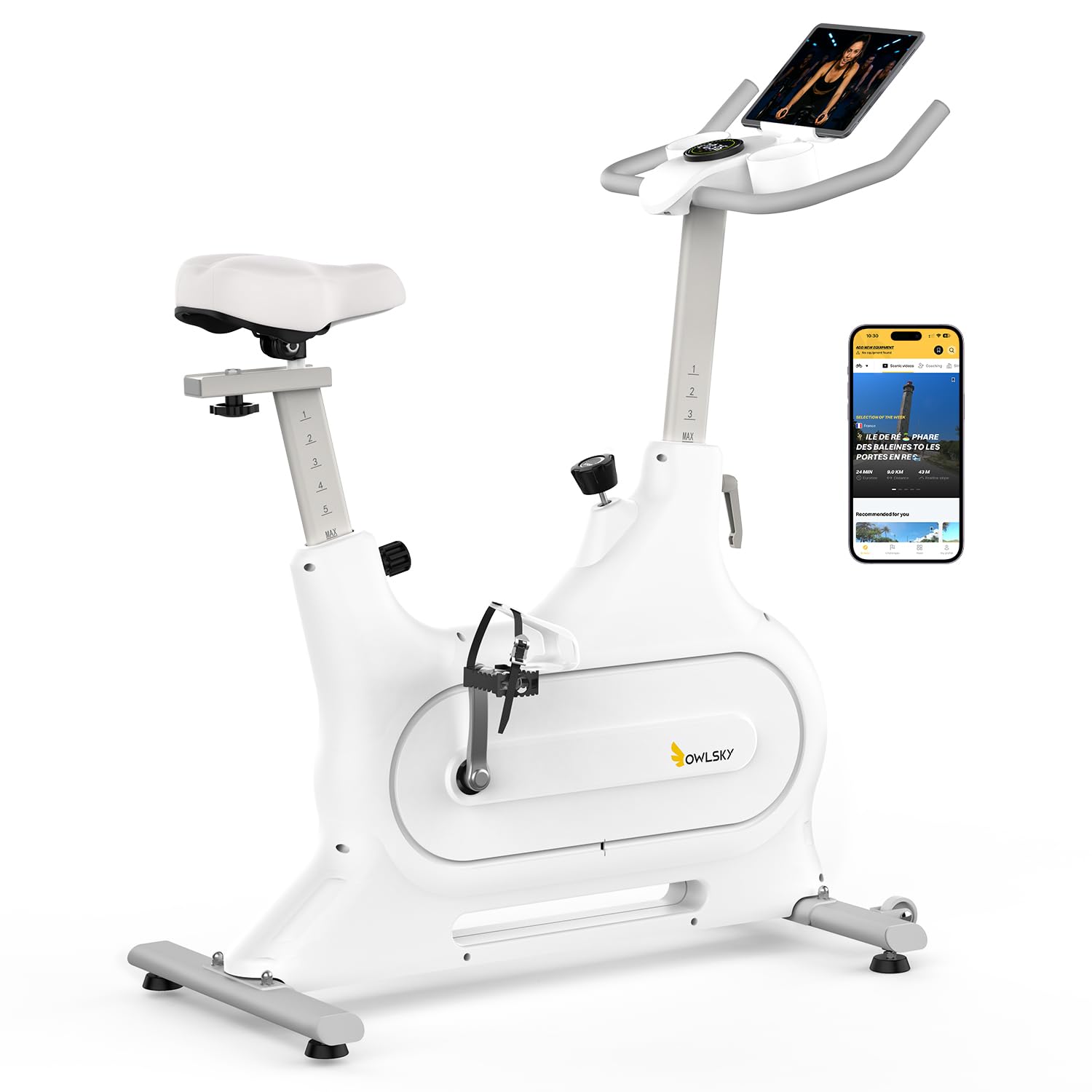 OWLSKY フィットネスバイク スピンバイク エアロバイク【アプリ連動/Zwift対応/静音マグネット式】無段階負荷調整 自宅トレーニング ダイ Amazon.co.jp: OWLSKY フィットネスバイク スピンバイク エアロバイク